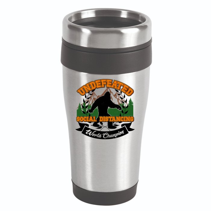 Undefeated Sasquatch Social Distancing Bigfoot 16oz Travel Tumbler