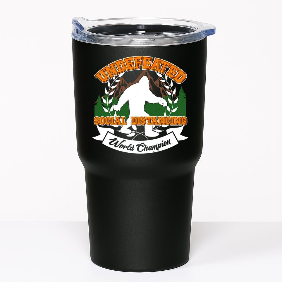 Undefeated Sasquatch Social Distancing Bigfoot Tumbler