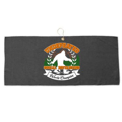 Undefeated Sasquatch Social Distancing Bigfoot Large Microfiber Waffle Golf Towel
