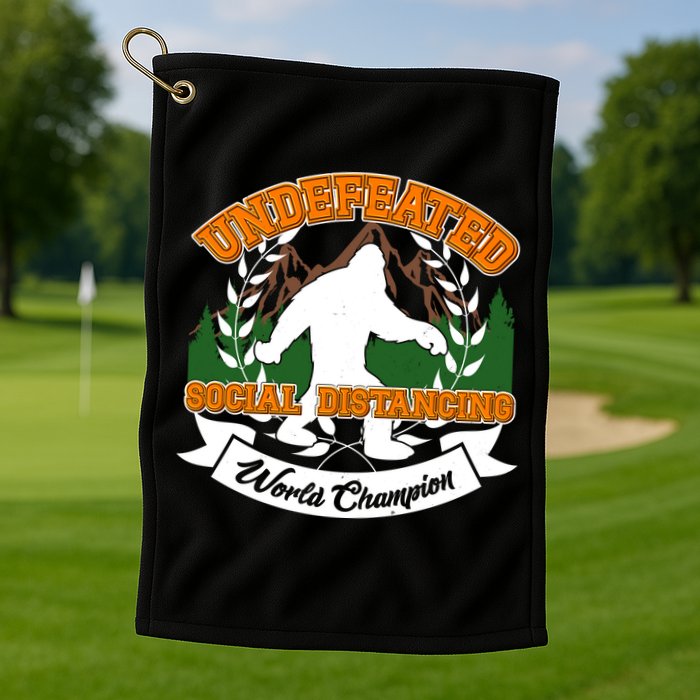 Undefeated Sasquatch Social Distancing Bigfoot Golf Towel