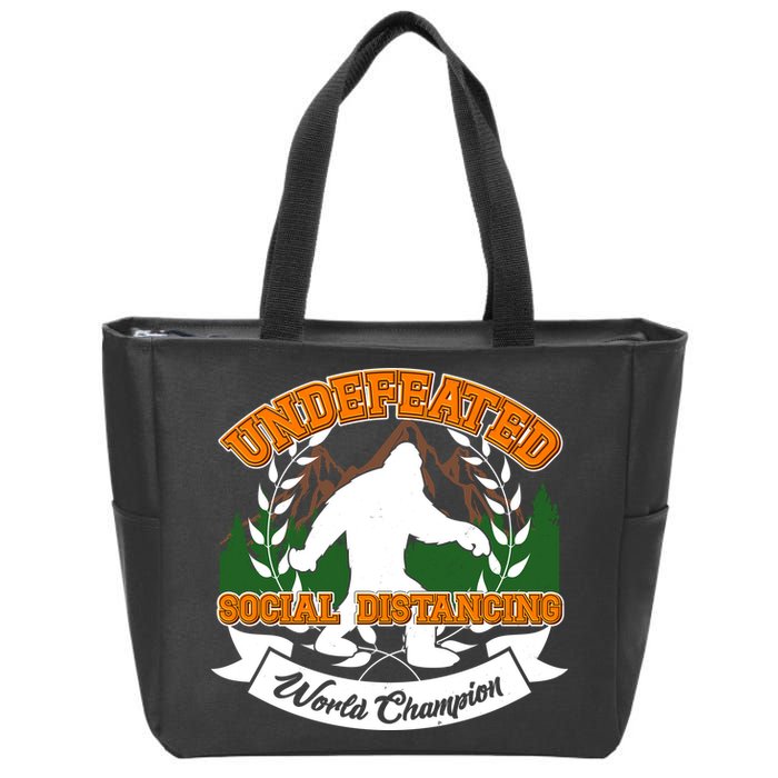 Undefeated Sasquatch Social Distancing Bigfoot Zip Tote Bag