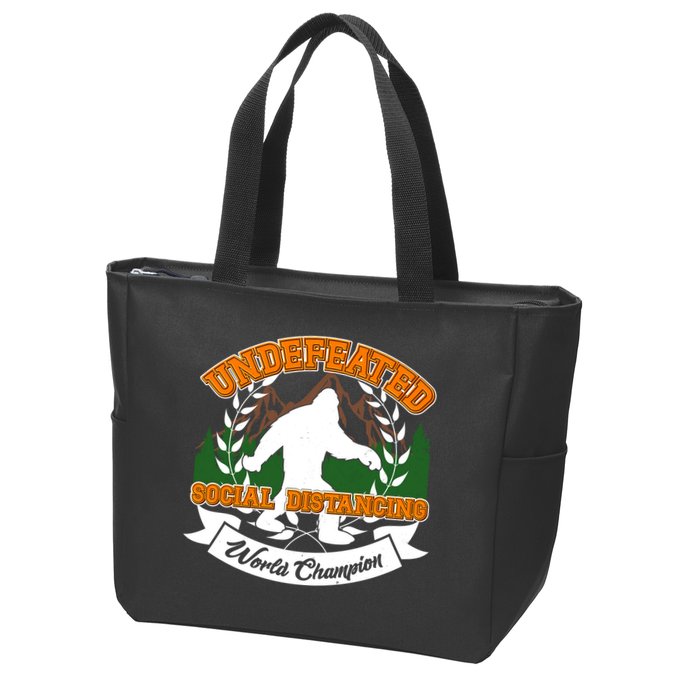 Undefeated Sasquatch Social Distancing Bigfoot Zip Tote Bag