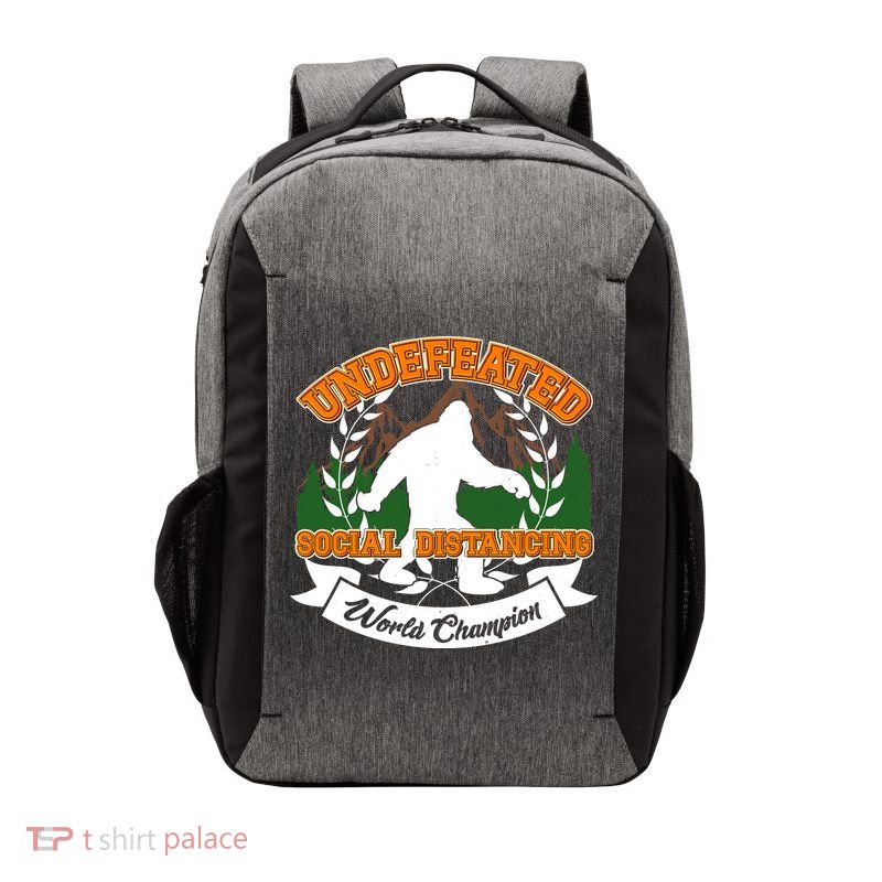 Undefeated Sasquatch Social Distancing Bigfoot Vector Backpack