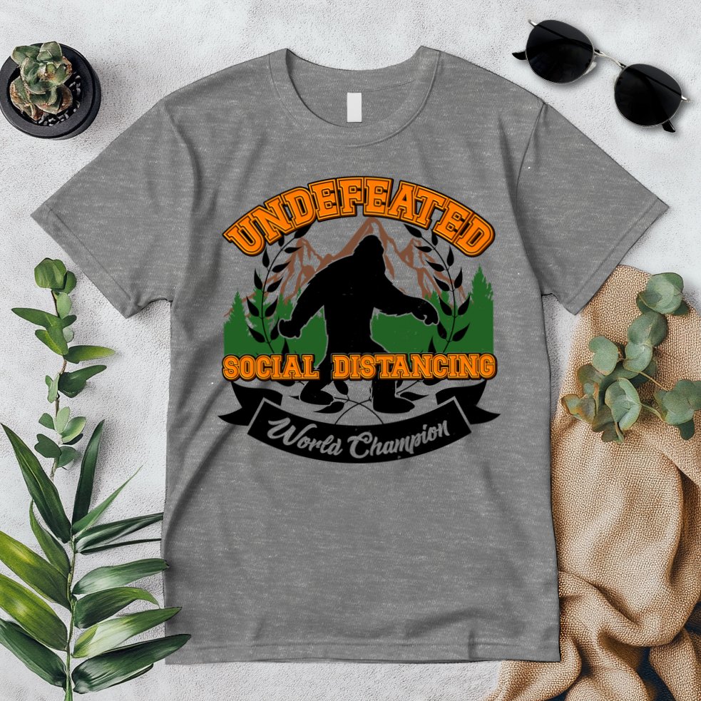 Undefeated Sasquatch Social Distancing Bigfoot Premium T-Shirt