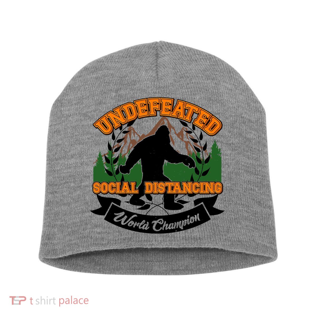 Undefeated Sasquatch Social Distancing Bigfoot Short Acrylic Beanie