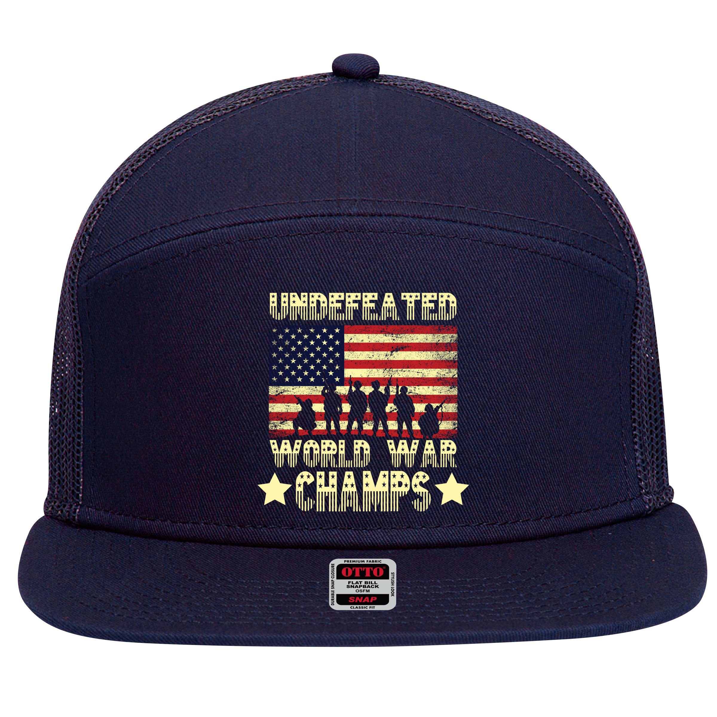 Undefeated World War Champs 7 Panel Mesh Trucker Snapback Hat