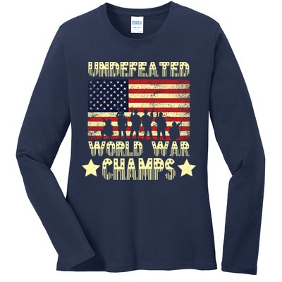 Undefeated World War Champs Ladies Long Sleeve Shirt