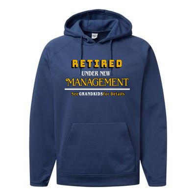 Under New Management Grandkids Retirement  Performance Fleece Hoodie