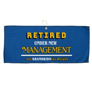 Under New Management Grandkids Retirement  Large Microfiber Waffle Golf Towel