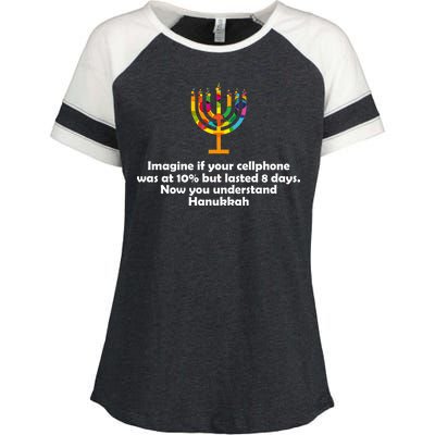 Understanding Hanukkah Funny Enza Ladies Jersey Colorblock Tee