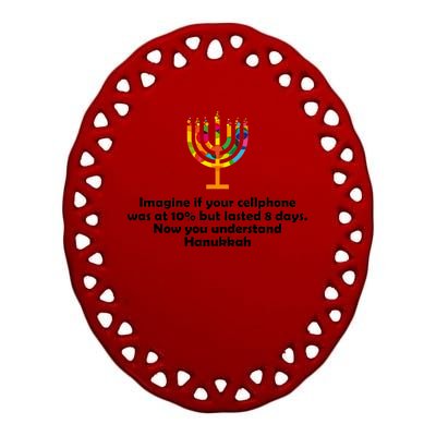 Understanding Hanukkah Funny Ceramic Oval Ornament