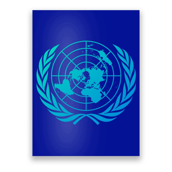 United Nations Flag Un United Nations Emblem Meaningful Gift Poster