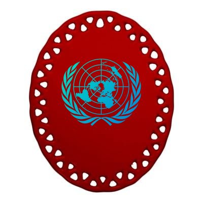 United Nations Flag Un United Nations Emblem Meaningful Gift Ceramic Oval Ornament