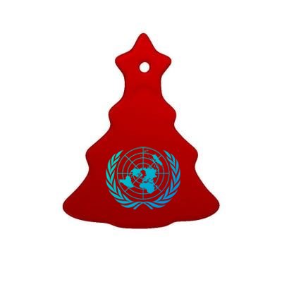 United Nations Flag Un United Nations Emblem Meaningful Gift Ceramic Tree Ornament