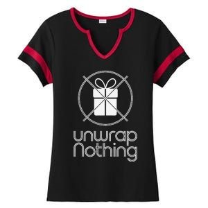 Unwrap Nothing Funny Anti Christmas Grumpy Christmas Ladies Halftime Notch Neck Tee