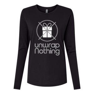 Unwrap Nothing Funny Anti Christmas Grumpy Christmas Womens Cotton Relaxed Long Sleeve T-Shirt