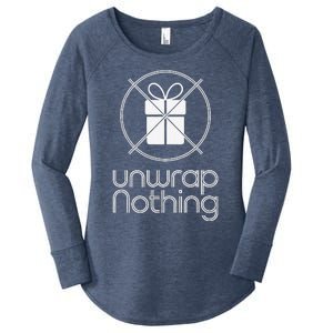 Unwrap Nothing Funny Anti Christmas Grumpy Christmas Women's Perfect Tri Tunic Long Sleeve Shirt