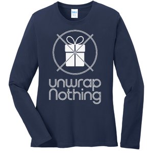 Unwrap Nothing Funny Anti Christmas Grumpy Christmas Ladies Long Sleeve Shirt