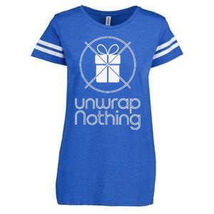 Unwrap Nothing Funny Anti Christmas Grumpy Christmas Enza Ladies Jersey Football T-Shirt