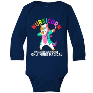 Unicorn Nurse Funny Nursicorn Rainbow Nursing Rn Gift Baby Long Sleeve Bodysuit