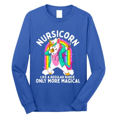 Unicorn Nurse Funny Dabbing Nursicorn Rn Funny Gift Gift Long Sleeve Shirt