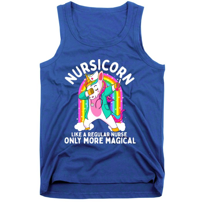 Unicorn Nurse Funny Dabbing Nursicorn Rn Funny Gift Gift Tank Top