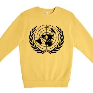 United Nations Flag Un United Nations Emblem Gift Premium Crewneck Sweatshirt