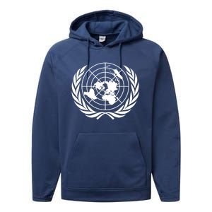 United Nations Flag Un United Nations Emblem Gift Performance Fleece Hoodie