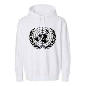 United Nations Flag Un United Nations Emblem Gift Garment-Dyed Fleece Hoodie