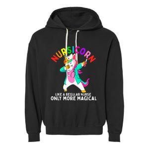 Unicorn Nurse Funny Nursicorn Rainbow Nursing RN Gift Women Garment-Dyed Fleece Hoodie