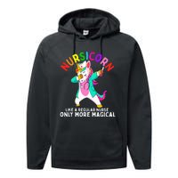 Unicorn Nurse Funny Nursicorn Rainbow Nursing RN Gift Women Performance Fleece Hoodie