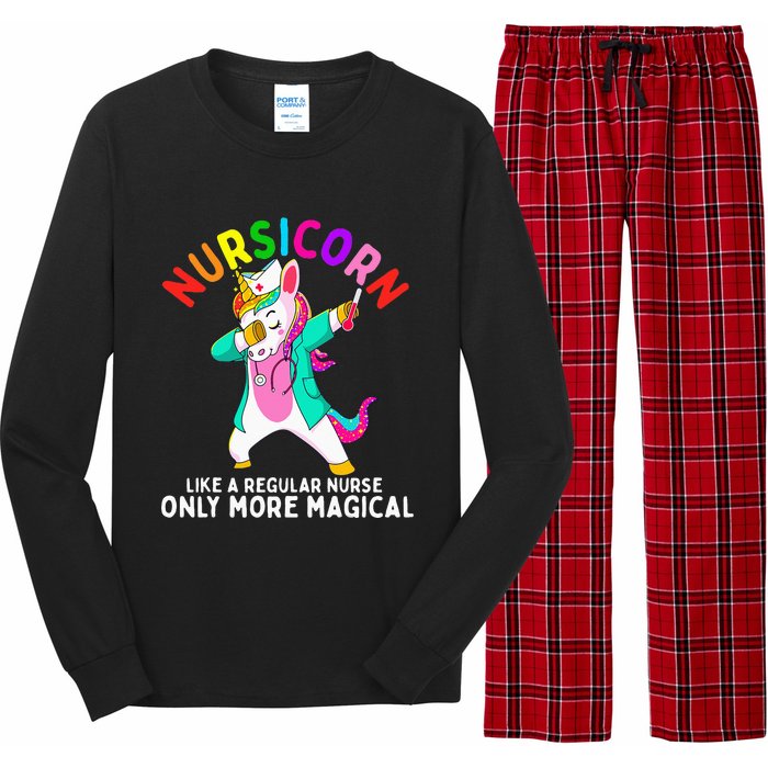 Unicorn Nurse Funny Nursicorn Rainbow Nursing RN Gift Women Long Sleeve Pajama Set