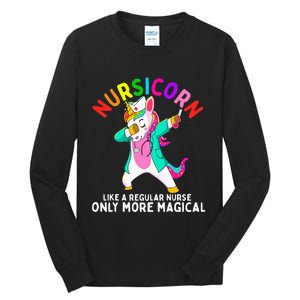 Unicorn Nurse Funny Nursicorn Rainbow Nursing RN Gift Women Tall Long Sleeve T-Shirt