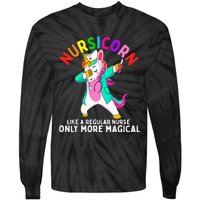 Unicorn Nurse Funny Nursicorn Rainbow Nursing RN Gift Women Tie-Dye Long Sleeve Shirt