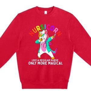 Unicorn Nurse Funny Nursicorn Rainbow Nursing RN Gift Women Premium Crewneck Sweatshirt