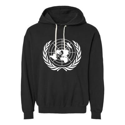 United Nations Flag Un United Nations Emblem Garment-Dyed Fleece Hoodie