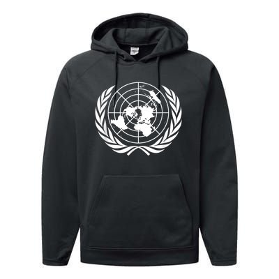 United Nations Flag Un United Nations Emblem Performance Fleece Hoodie