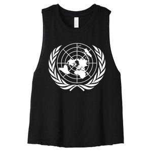 United Nations Flag Un United Nations Emblem Women's Racerback Cropped Tank