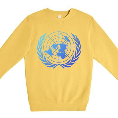 United Nations Flag Un United Nations Emblem Meaningful Gift Premium Crewneck Sweatshirt