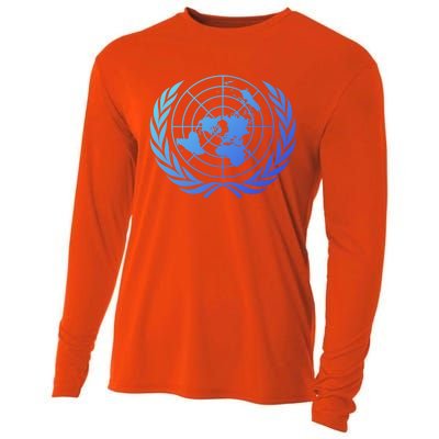 United Nations Flag Un United Nations Emblem Meaningful Gift Cooling Performance Long Sleeve Crew