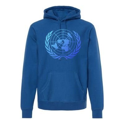 United Nations Flag Un United Nations Emblem Meaningful Gift Premium Hoodie