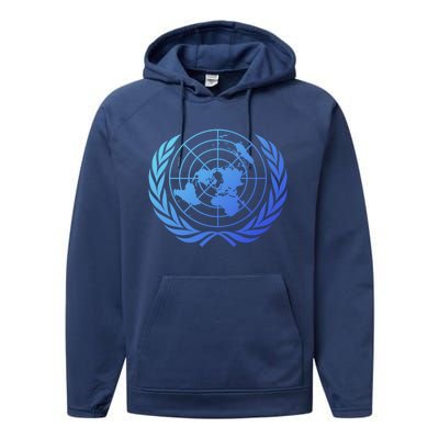 United Nations Flag Un United Nations Emblem Meaningful Gift Performance Fleece Hoodie