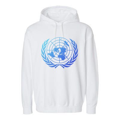 United Nations Flag Un United Nations Emblem Meaningful Gift Garment-Dyed Fleece Hoodie