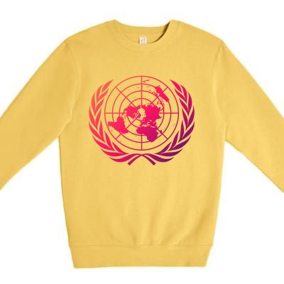 United Nations Flag Un United Nations Emblem Meaningful Gift Premium Crewneck Sweatshirt