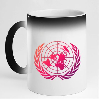 United Nations Flag Un United Nations Emblem Meaningful Gift 11oz Black Color Changing Mug