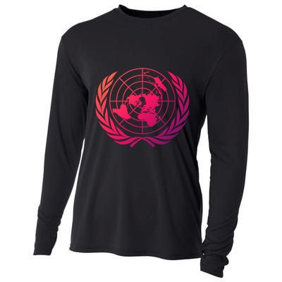 United Nations Flag Un United Nations Emblem Meaningful Gift Cooling Performance Long Sleeve Crew
