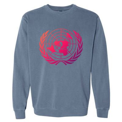 United Nations Flag Un United Nations Emblem Meaningful Gift Garment-Dyed Sweatshirt