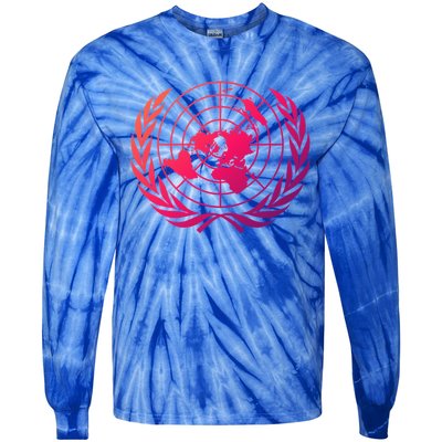 United Nations Flag Un United Nations Emblem Meaningful Gift Tie-Dye Long Sleeve Shirt