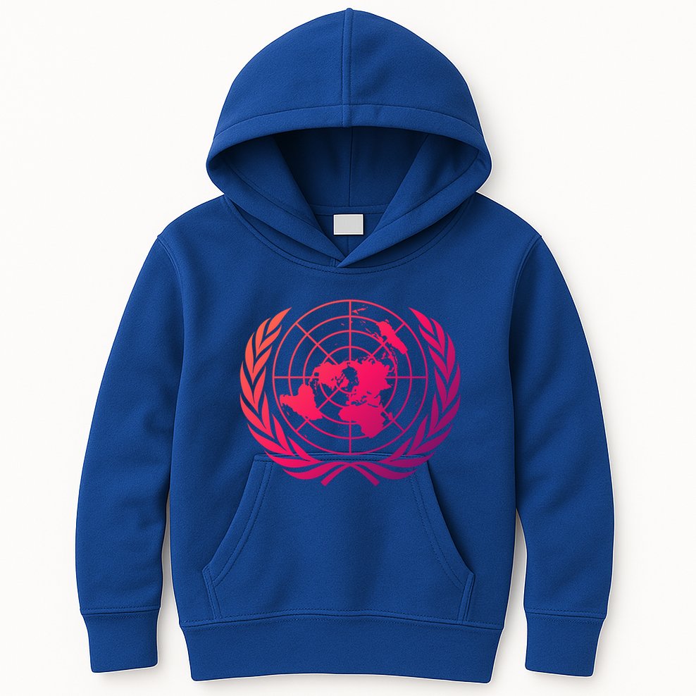 United Nations Flag Un United Nations Emblem Meaningful Gift Kids Hoodie