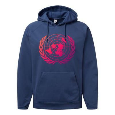 United Nations Flag Un United Nations Emblem Meaningful Gift Performance Fleece Hoodie